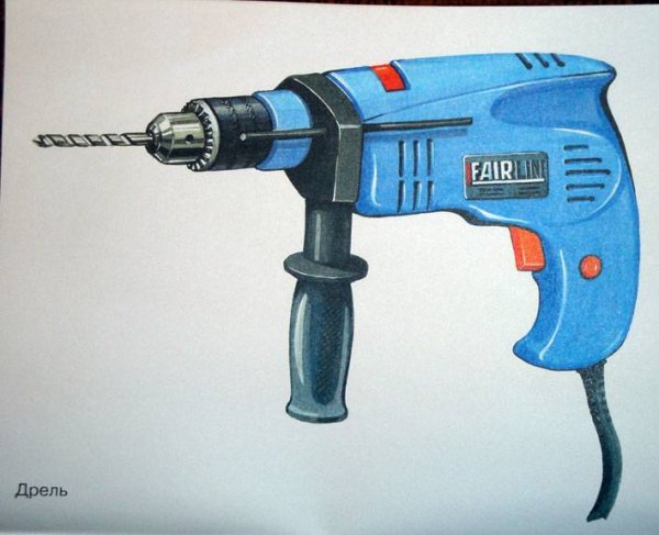 Дрель рисовать
