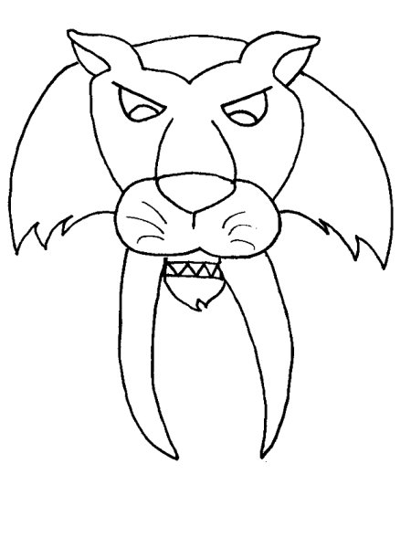 Саблезубый тигр раскраска