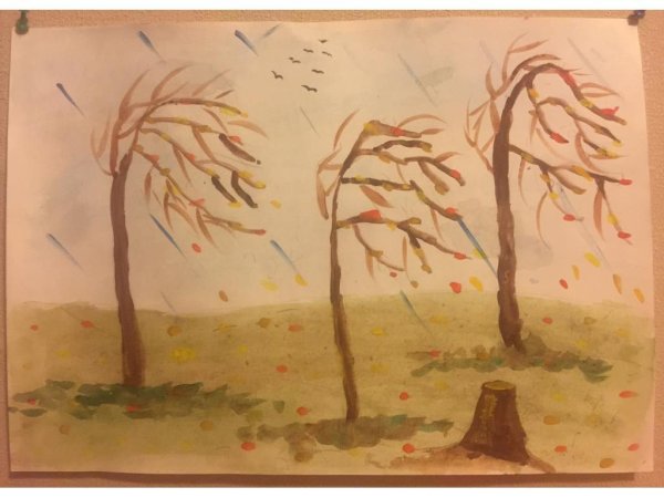 Рисование «хмурая осень»