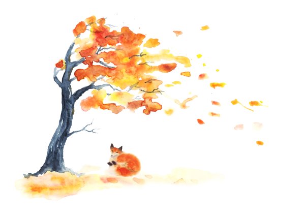 Рисование . Осенний ветер.