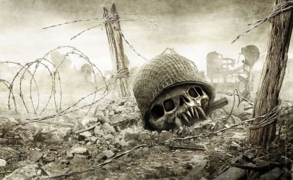 Череп в каске