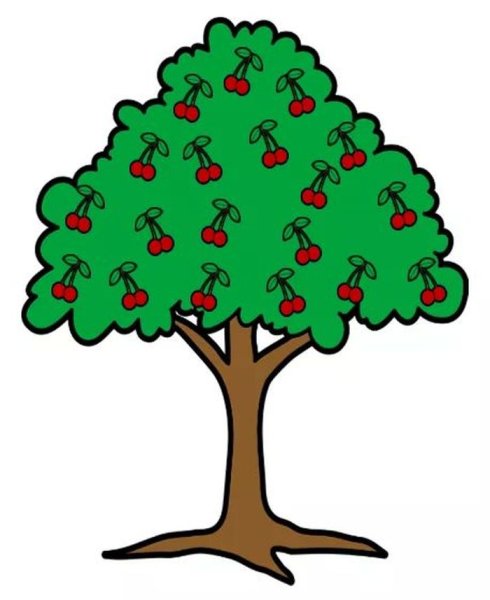 Вишнёвое дерево нарисовать