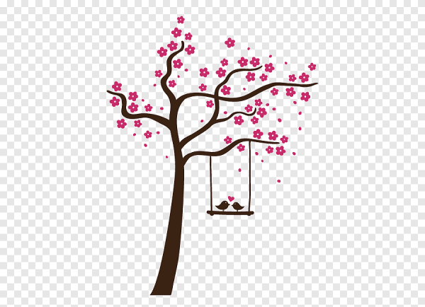 Дерево любви силуэт