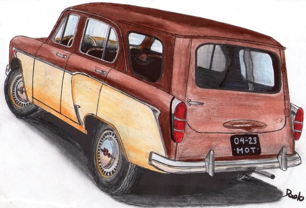 Москвич 407 раскраска сзади