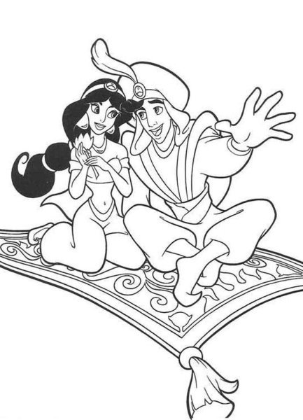 Джин алладин раскраска