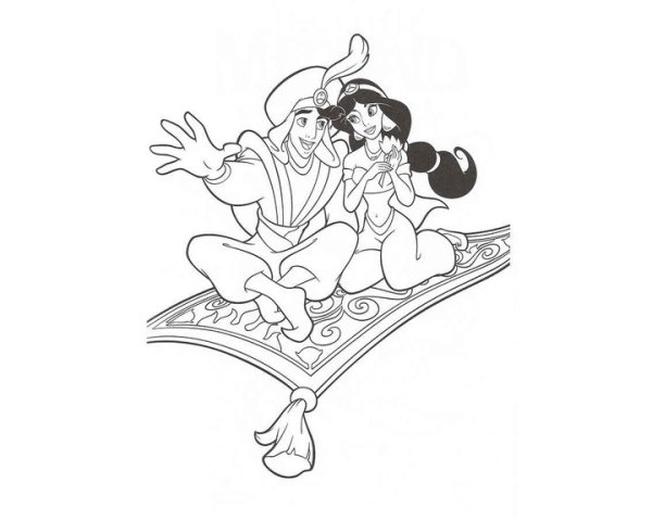 Джин алладин раскраска