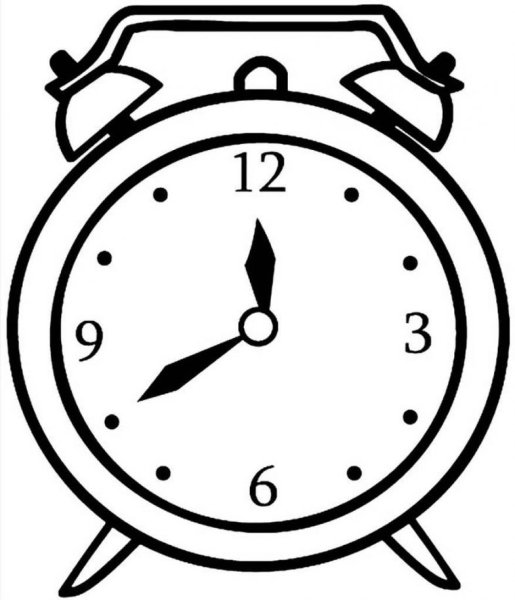 Часы раскраска для детей