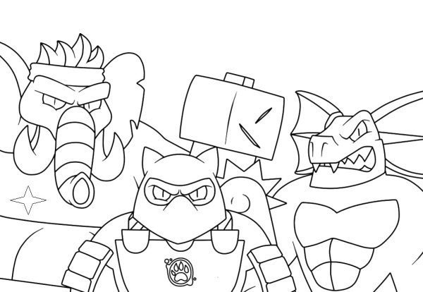 Герои гужитсу раскраска