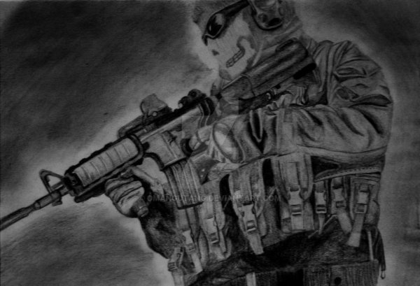 Рисунок Гоуста из Call of Duty