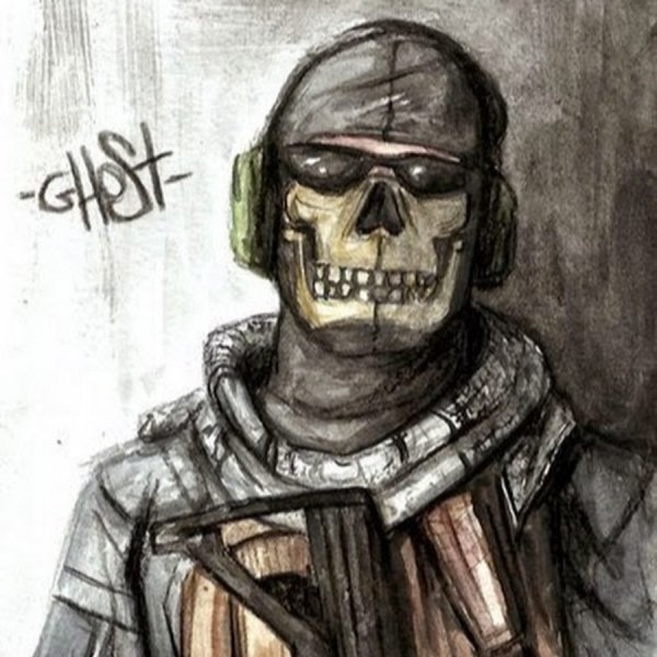 Рисовать Гоуста из Call of Duty