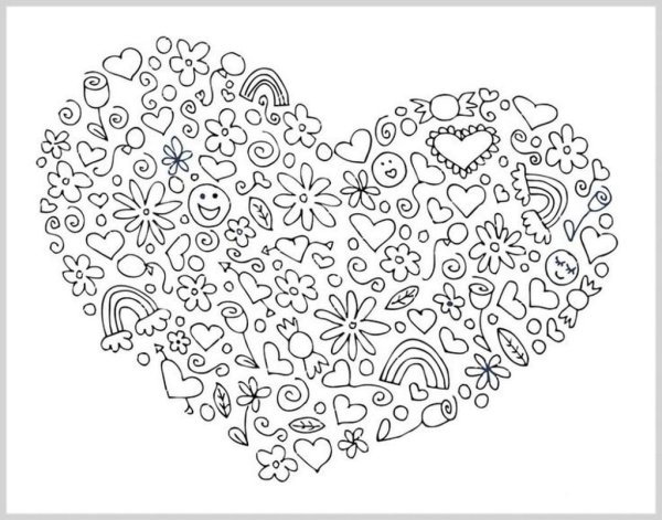 Сердце раскраска