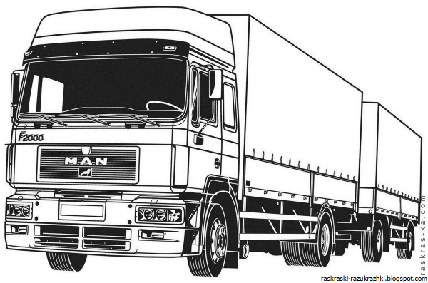 Раскраски КАМАЗ 55111 самосвал