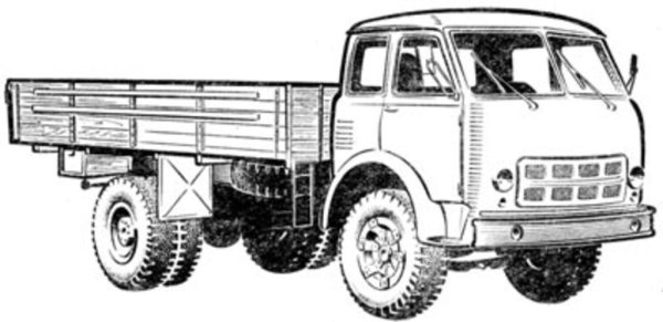 МАЗ 500 седельный тягач рисунок
