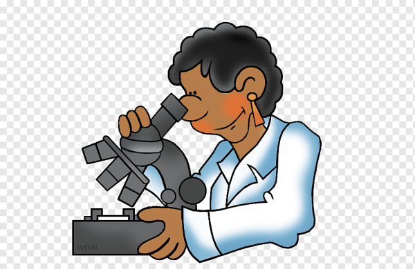 Ученые мультяшные с микроскопом