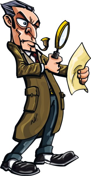 Ученый с лупой