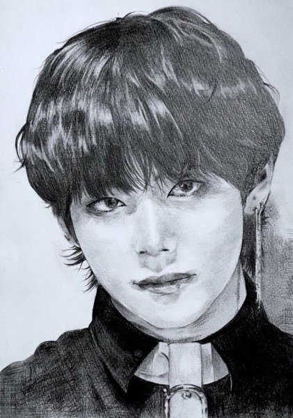 BTS карандашом Тэхен