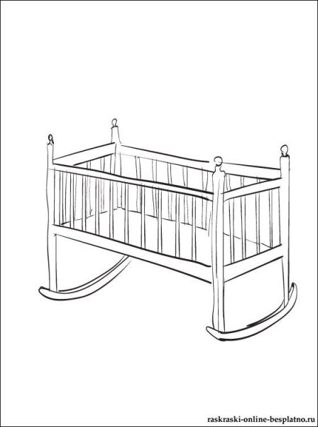 Нарисованная детская кроватка