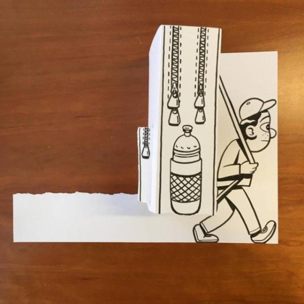 Рисунки раздвижные на бумаге