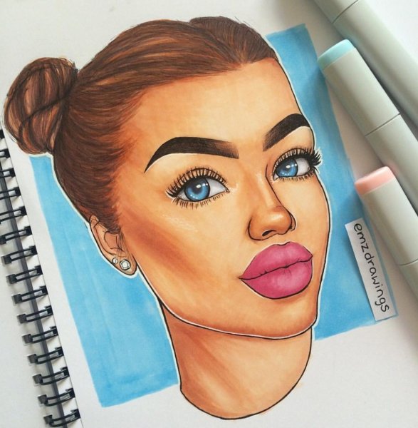 Лицо маркерами