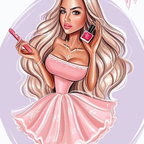Бьюти шарж блондинка в платье
