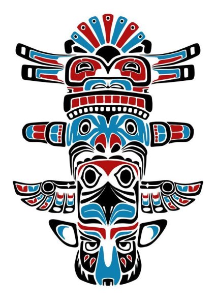 Индейские тотемные столбы вектор