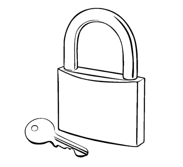 Замок навесной раскраска