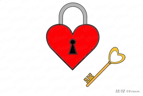 Замок с ключом нарисованный