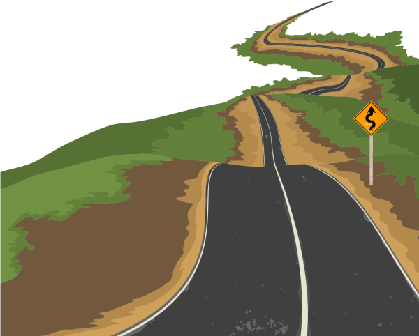 Дорога мультяшная сбоку