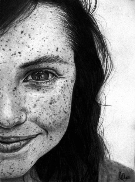 Веснушки на лице арт