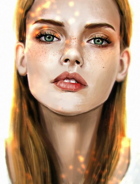 Девушка с веснушками арт