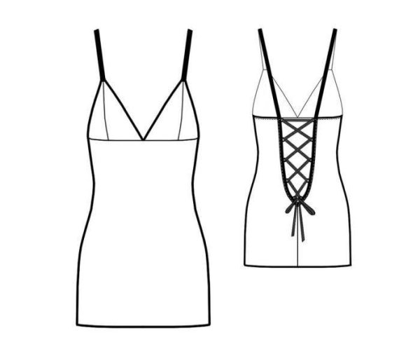 Платье на лямках набросок
