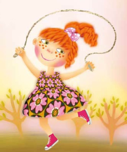 Нарисованная девочка с веснушками