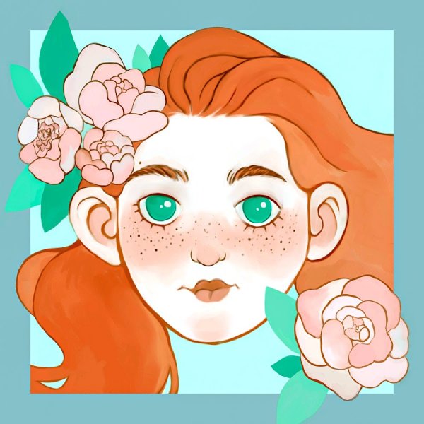Нарисованная девочка с веснушками