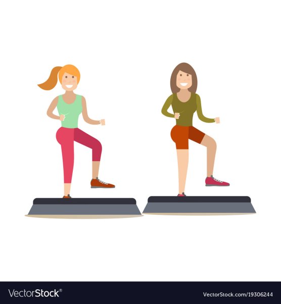 Степ аэробика иллюстрации