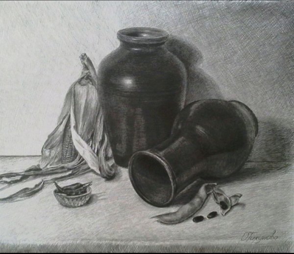 Поэтапное рисование кувшина