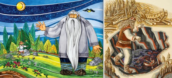 Калевала иллюстрации Борис Акбулатов