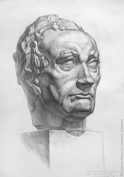 Гипсовая голова Гаттамелата в профиль