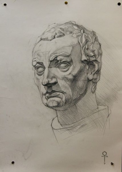 Гаттамелата гипсовая голова Академический рисунок