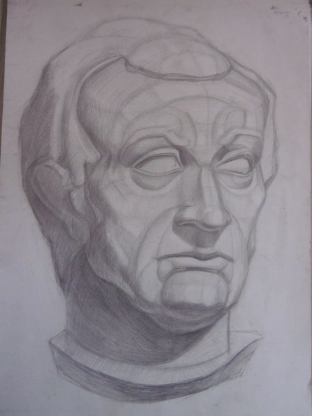 Гипсовая голова Гаттамелата в профиль