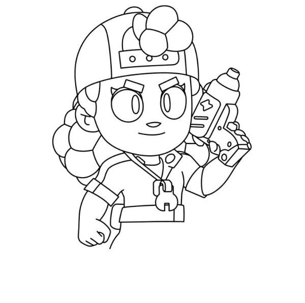 Боец Мэг БРАВЛ старс раскраска