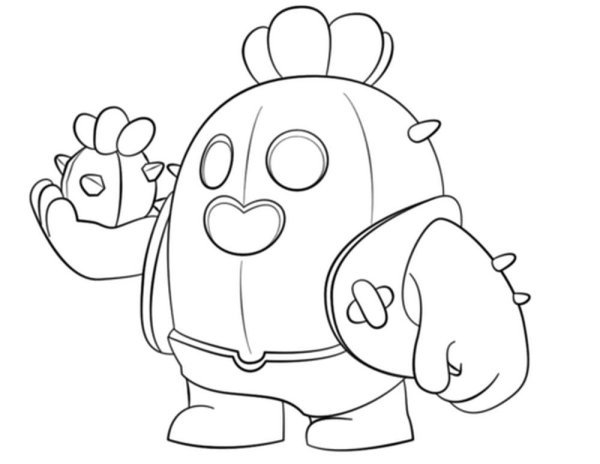 Раскраска с БРАВЛ старс с Пайк