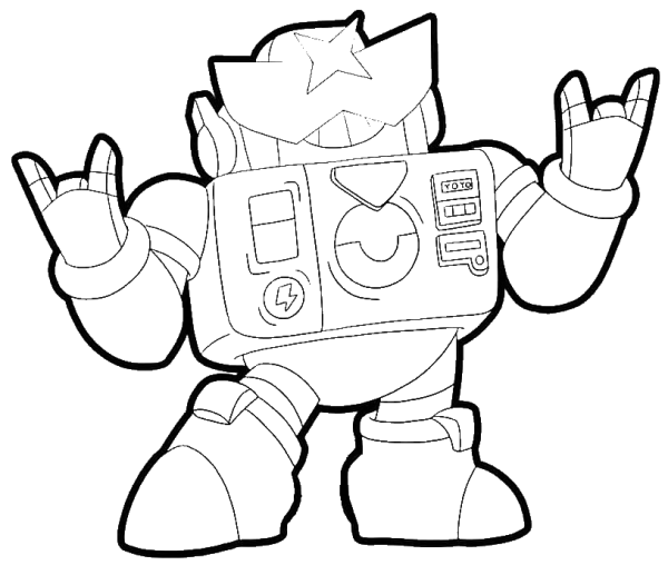 Раскраска БРАВЛ старс БРАВЛЕР