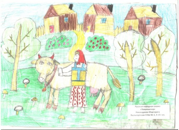 Рис. К сказке крошечка Хаврошечка