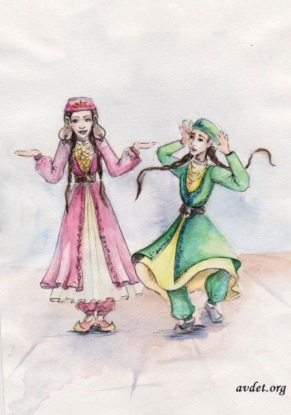 Кукла в татарском национальном костюме рисунок