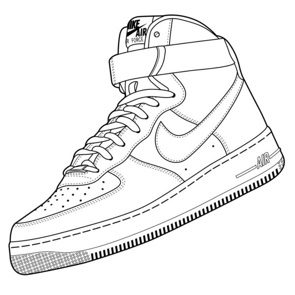 Nike Air Force 1 раскраска