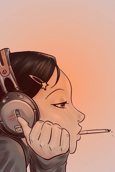 Курящая девушка рисунок