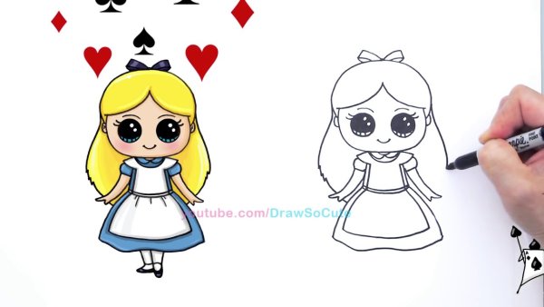 Алиса рисунки легкие и несложные