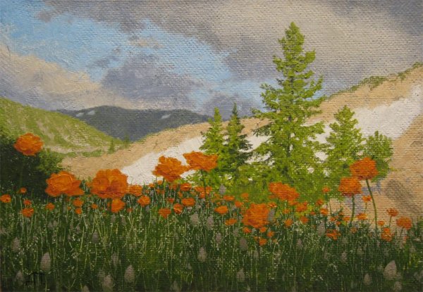 А.С. Жарков картина Сибирский пейзаж