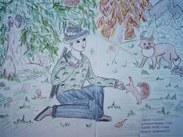 Лесник в лесу для дошкольников