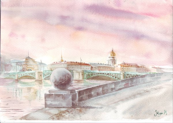 Санкт Петербург стрелка Васильевского острова картина